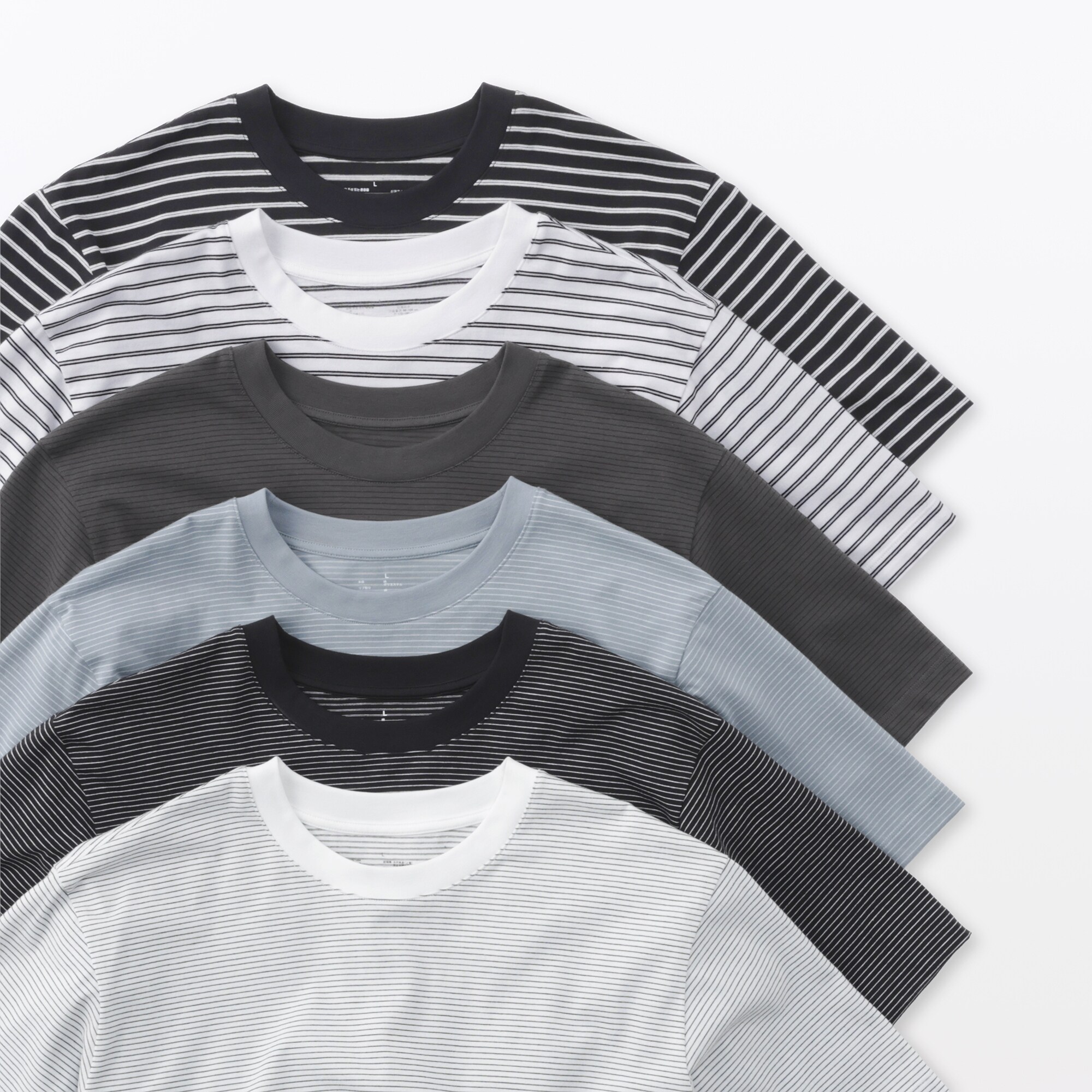 紳士　天竺編みクルーネック半袖Ｔシャツ（ボーダー）