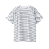 紳士　天竺編みクルーネック半袖Ｔシャツ（ボーダー）