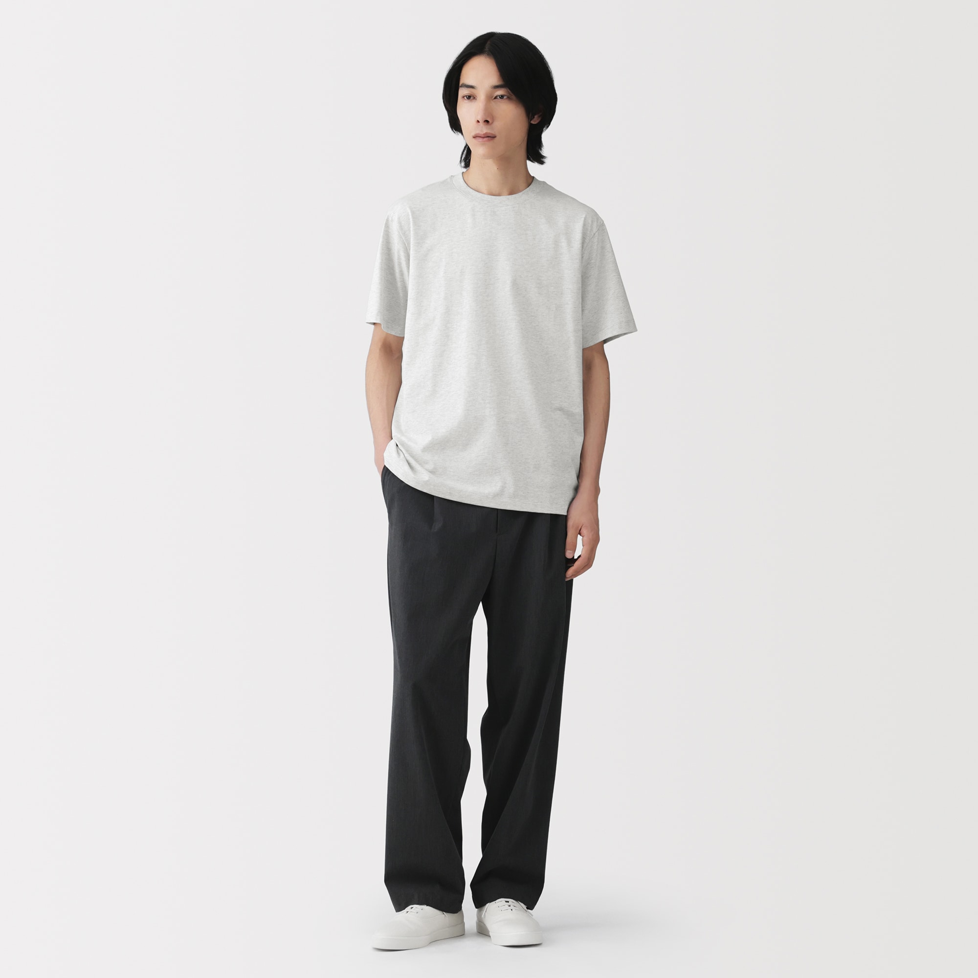 紳士 天竺編みクルーネック半袖Tシャツ | 無印良品