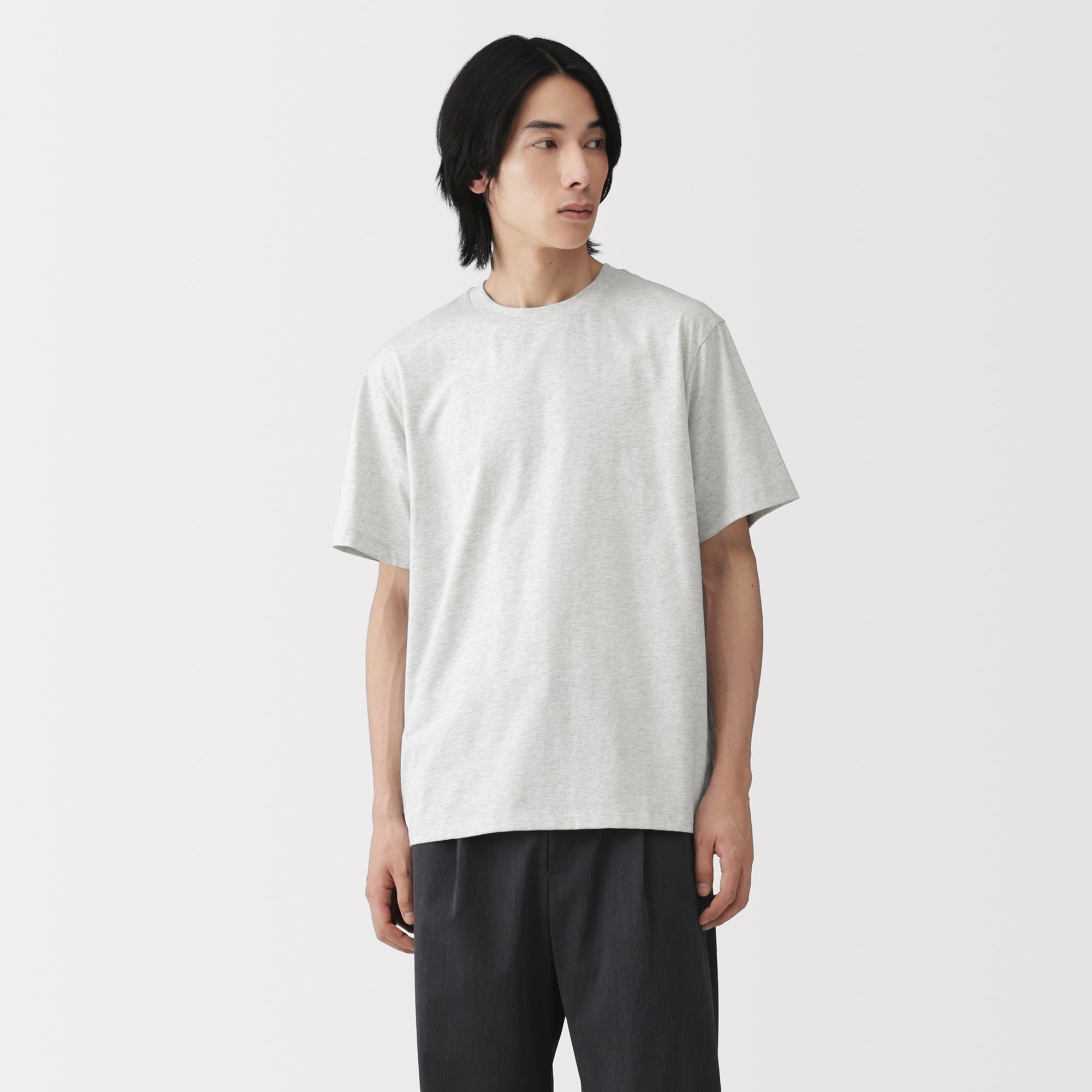 紳士 天竺編みクルーネック半袖Tシャツ | 無印良品