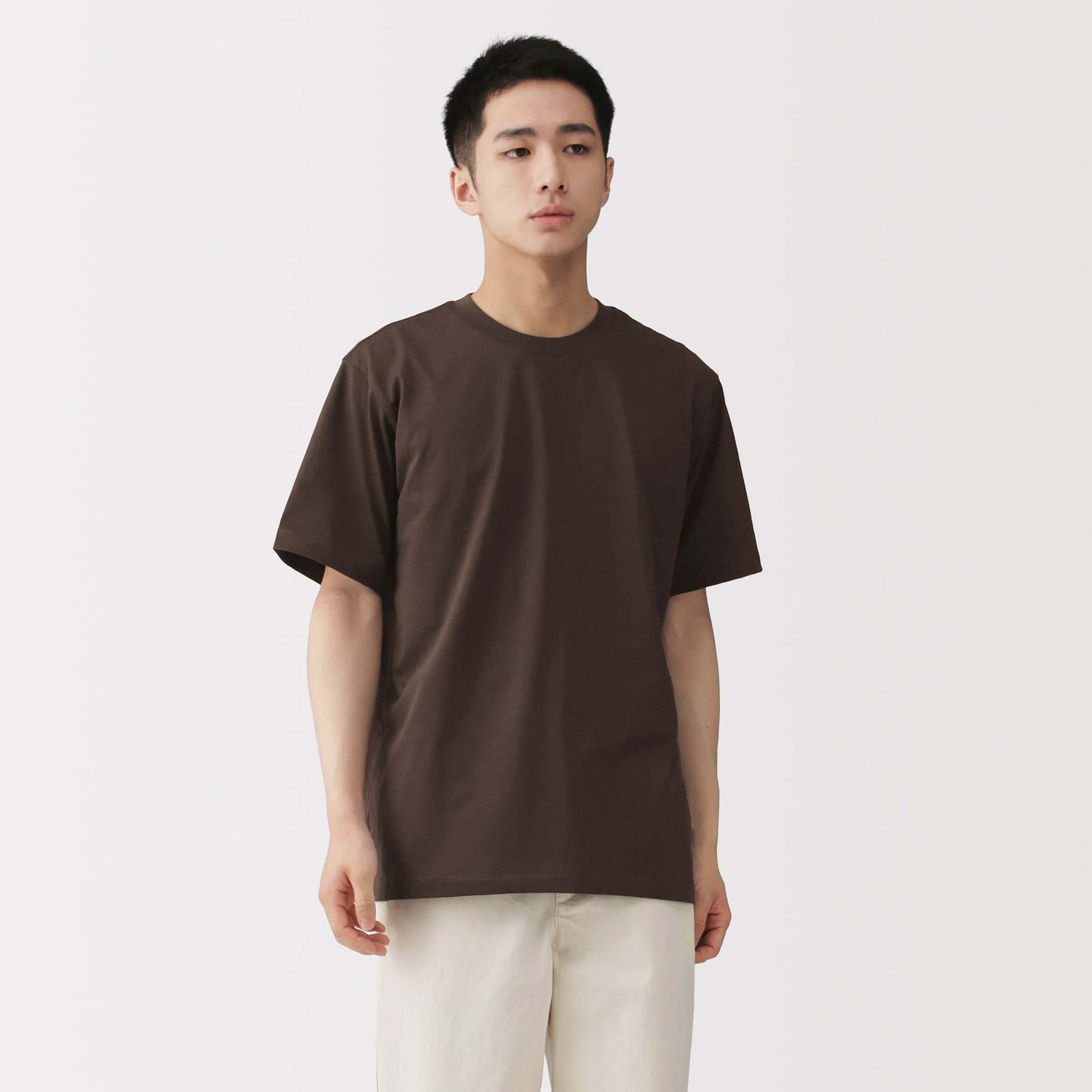 紳士 天竺編みクルーネック半袖Tシャツ | 無印良品