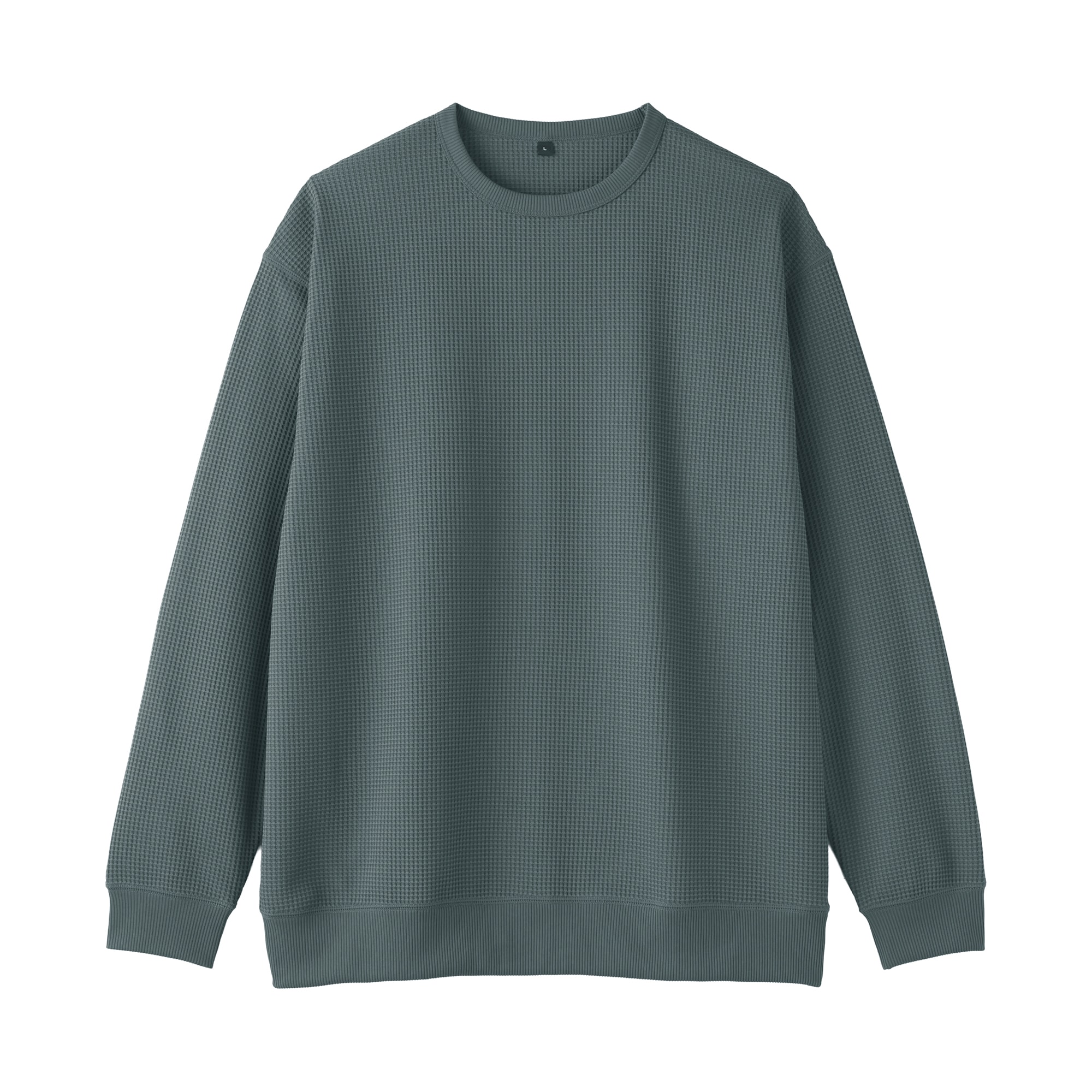 紳士　ＵＶカット乾きやすいワッフルクルーネック長袖Ｔシャツ