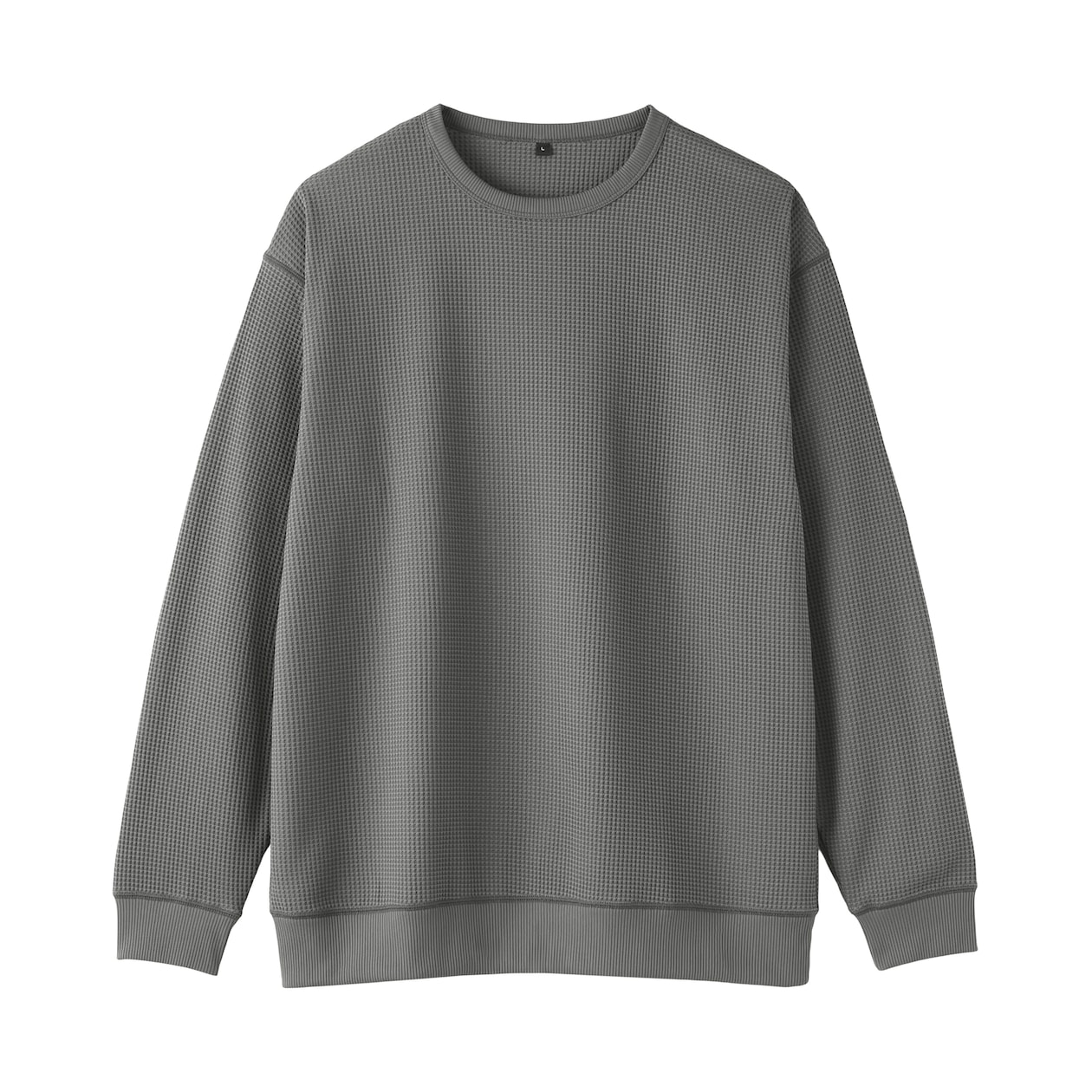 紳士　ＵＶカット乾きやすいワッフルクルーネック長袖Ｔシャツ