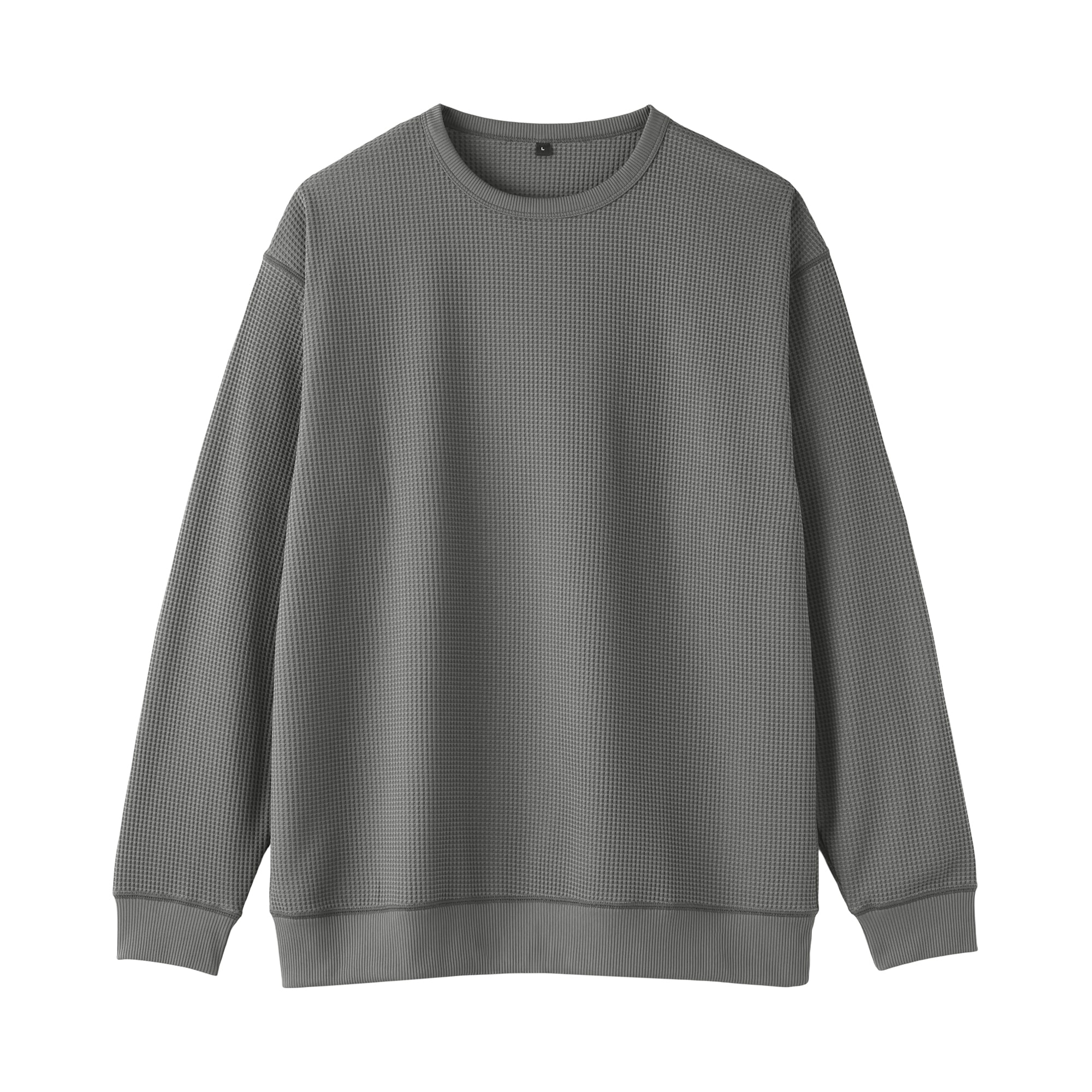 紳士　ＵＶカット乾きやすいワッフルクルーネック長袖Ｔシャツ