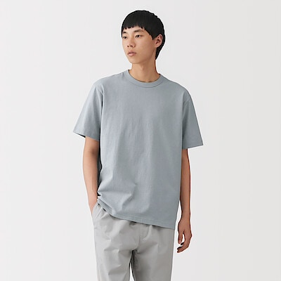 紳士　洗いざらし太番手クルーネック半袖Ｔシャツ