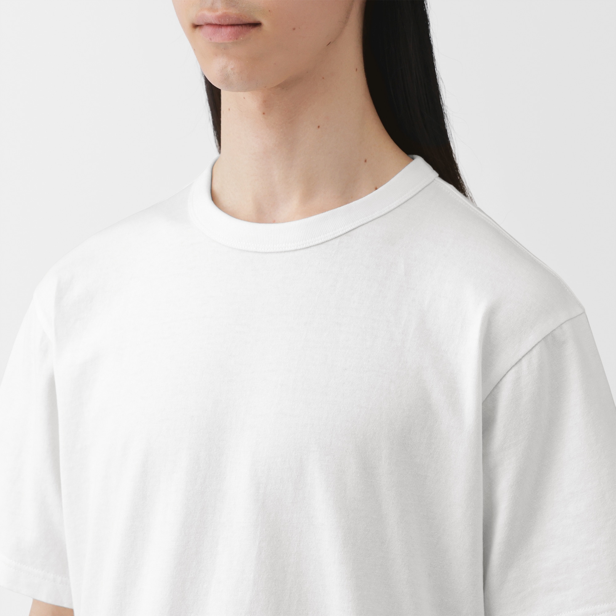 紳士 洗いざらし太番手クルーネック半袖Tシャツ | 無印良品