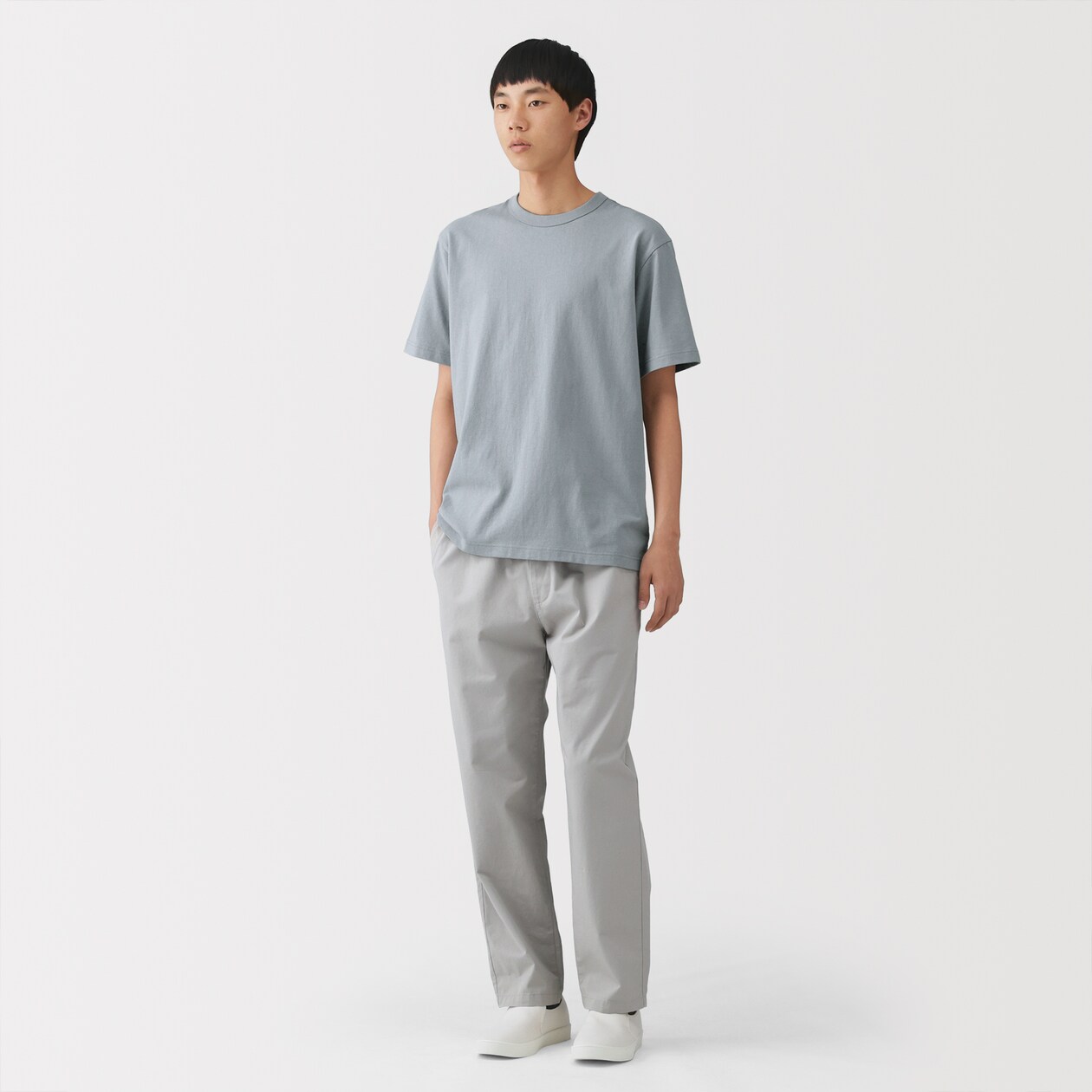 紳士　洗いざらし太番手クルーネック半袖Ｔシャツ