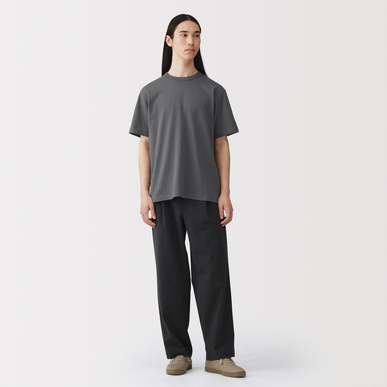 紳士　洗いざらし太番手クルーネック半袖Ｔシャツ