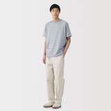 紳士　天竺編みクルーネック半袖Ｔシャツ（ボーダー）