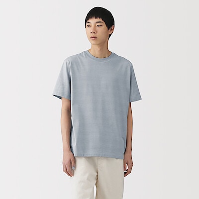 紳士　天竺編みクルーネック半袖Ｔシャツ（ボーダー）