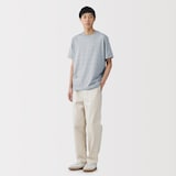 紳士　天竺編みクルーネック半袖Ｔシャツ（ボーダー）