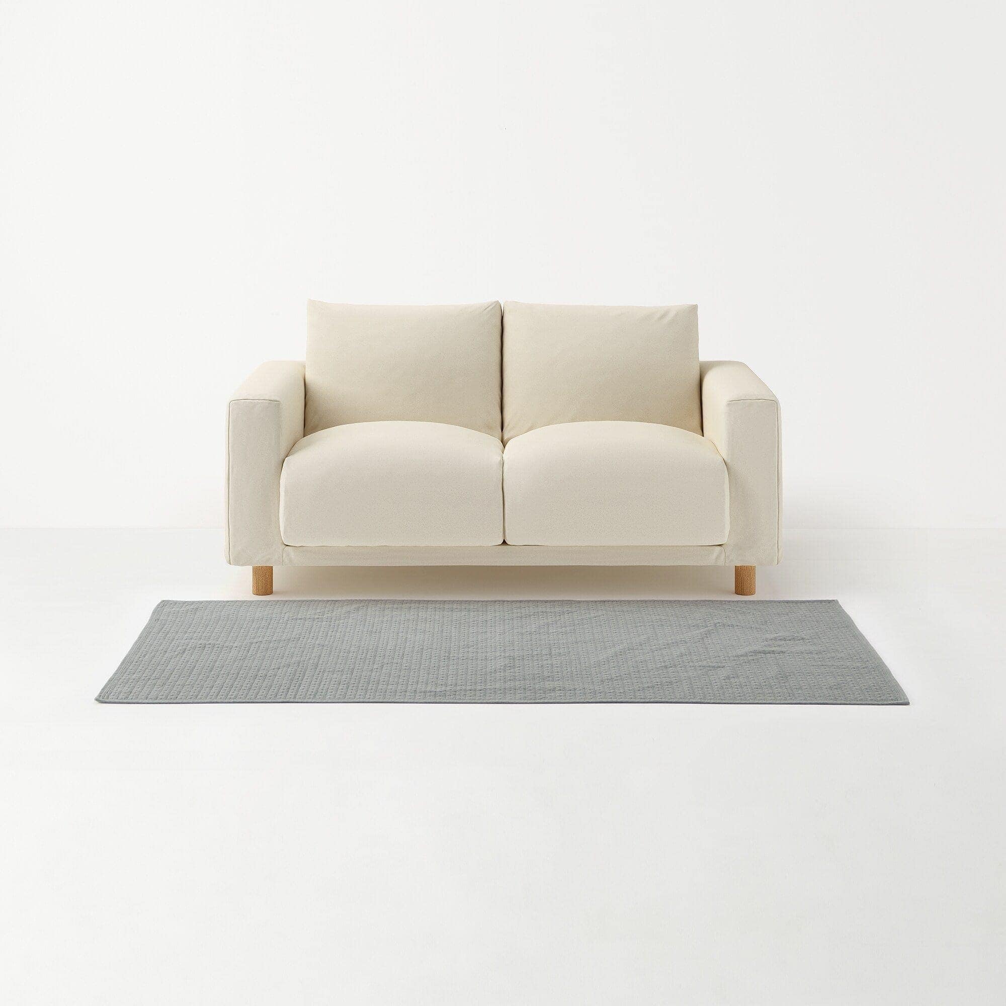 洗いざらしの綿キルティングラグ