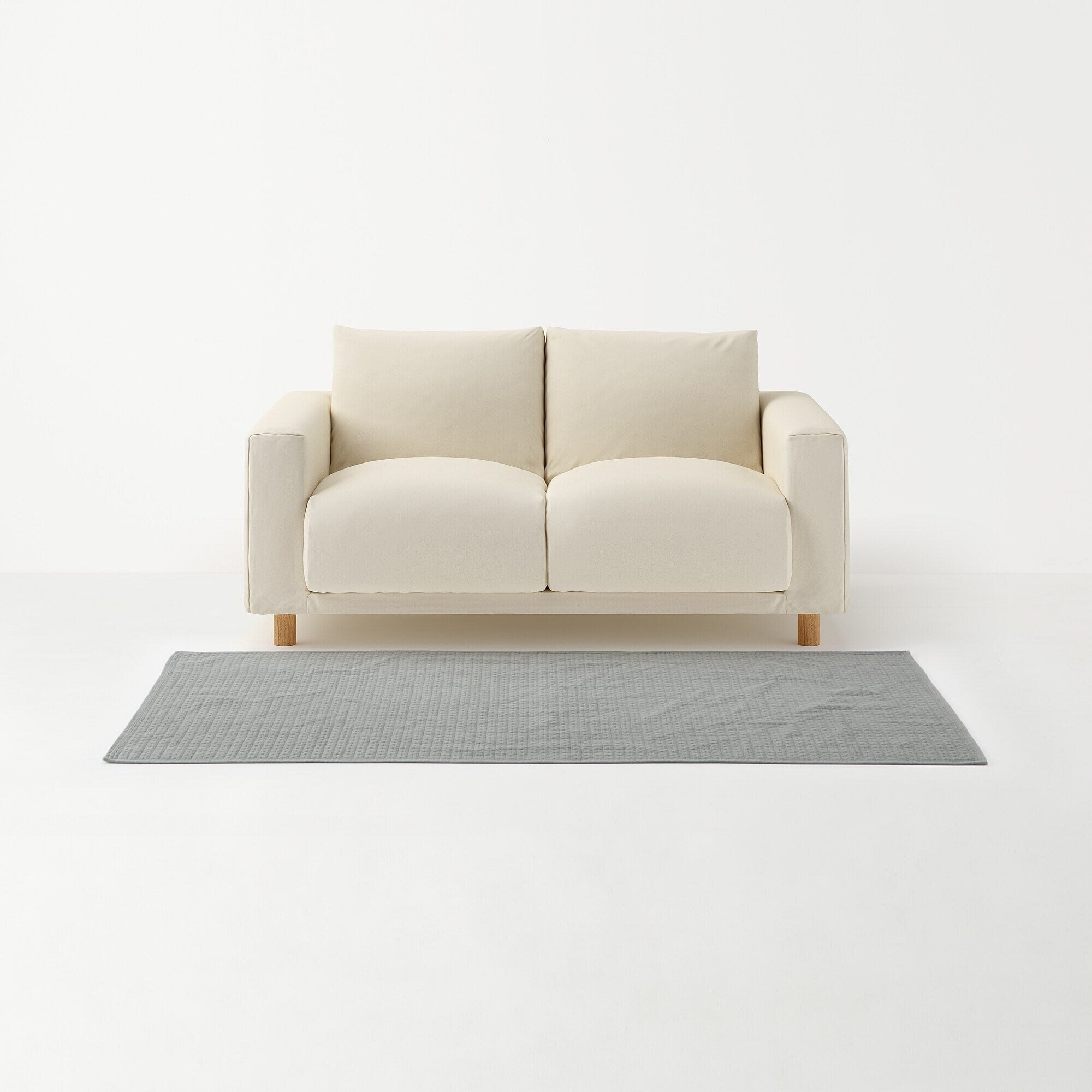 洗いざらしの綿キルティングラグ