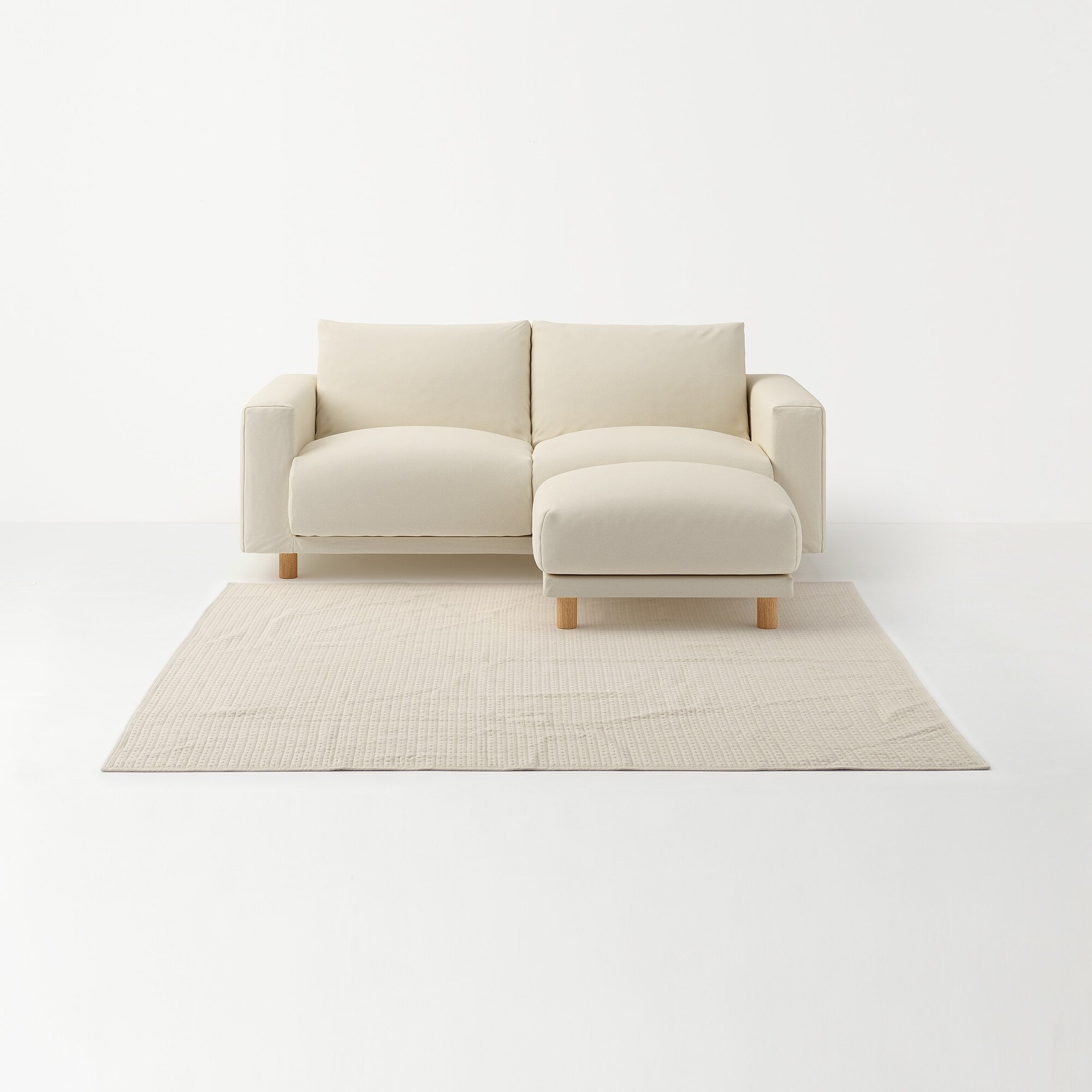 洗いざらしの綿キルティングラグ