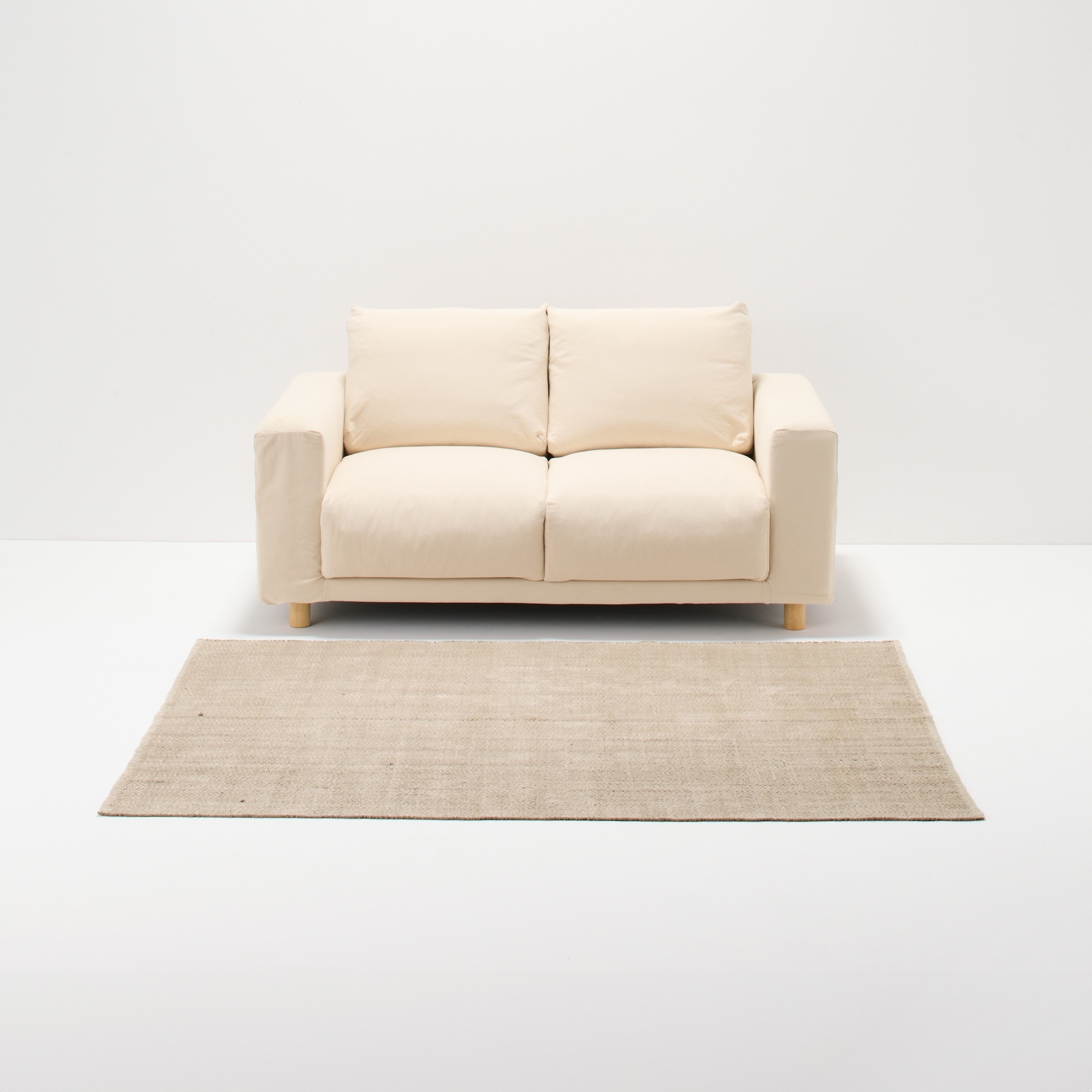 ラグ 織り素材 無印　米色 140x195cm 無印良品 | 140×195cm 手織りラグ 綿 全新 その他