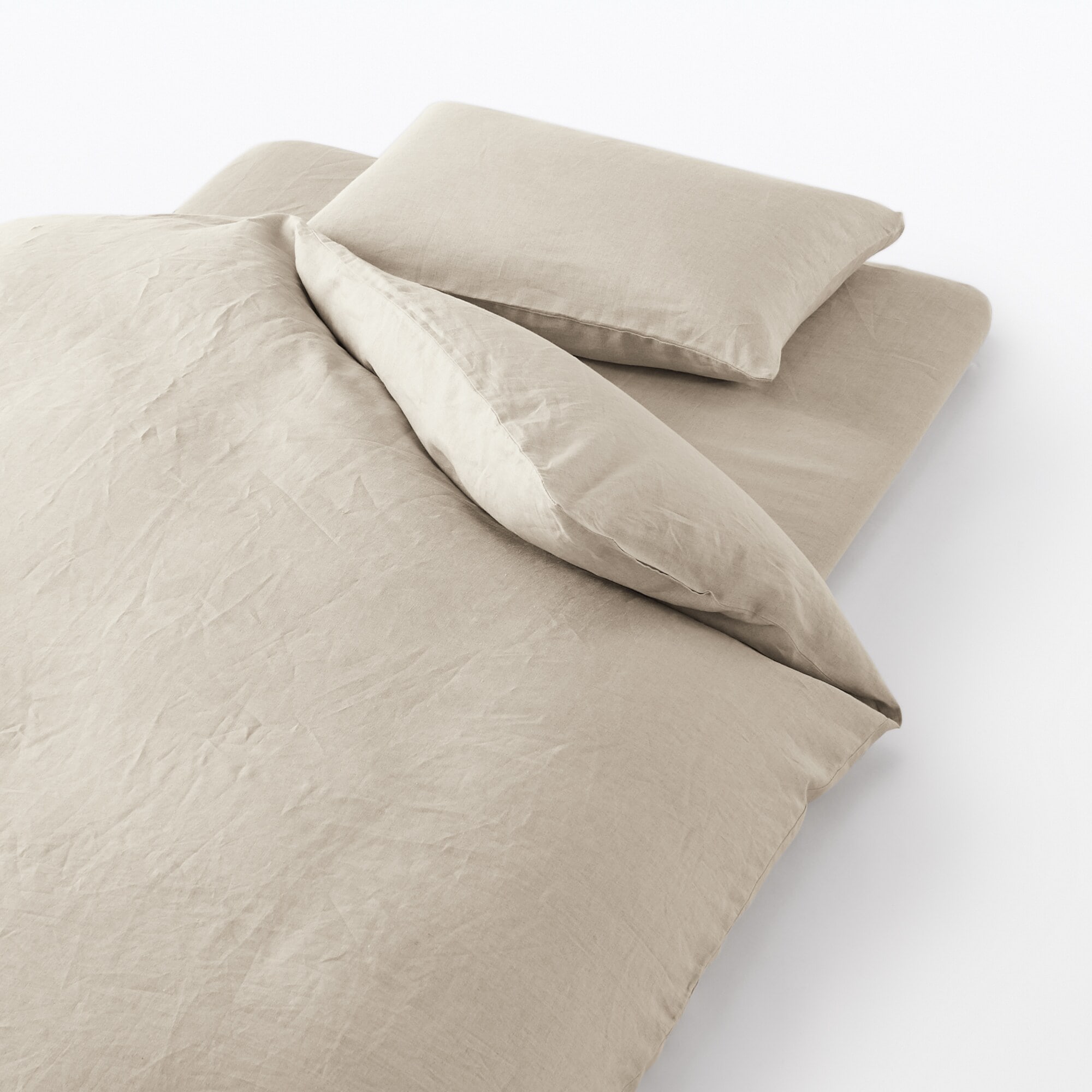 麻平織　敷ふとんシーツ・Ｓ　兼浅型ボックスシーツ