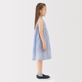 キッズ　ブロックプリントスリーブレスワンピース