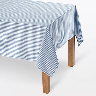 【３月上旬発売予定】インド綿　先染めテーブルクロス／ギンガムチェック　約３００×１５０ｃｍ