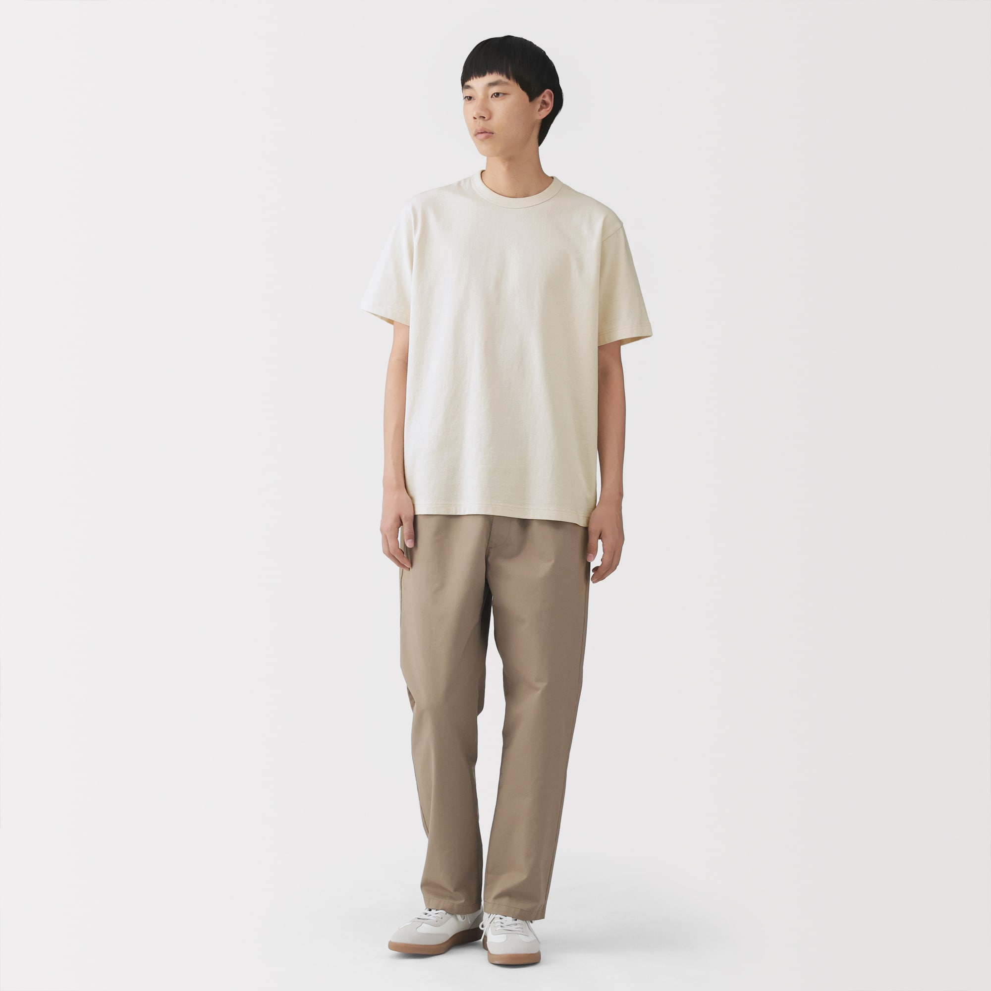 紳士 洗いざらし太番手クルーネック半袖Tシャツ | 無印良品