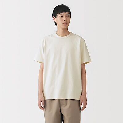 紳士　洗いざらし太番手クルーネック半袖Ｔシャツ