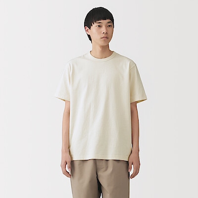 紳士　洗いざらし太番手クルーネック半袖Ｔシャツ
