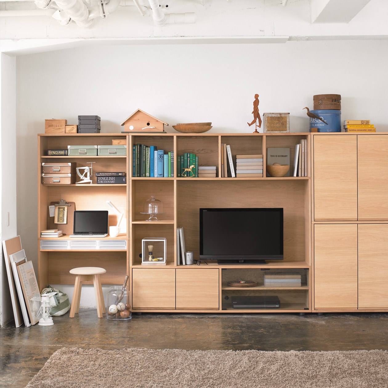 MUJI 無印良品 オーク材スタッキングキャビネット、収納家具、80cmUsed 人気の無印良品(MUJI)のオーク材 スタッキングキャビネットです