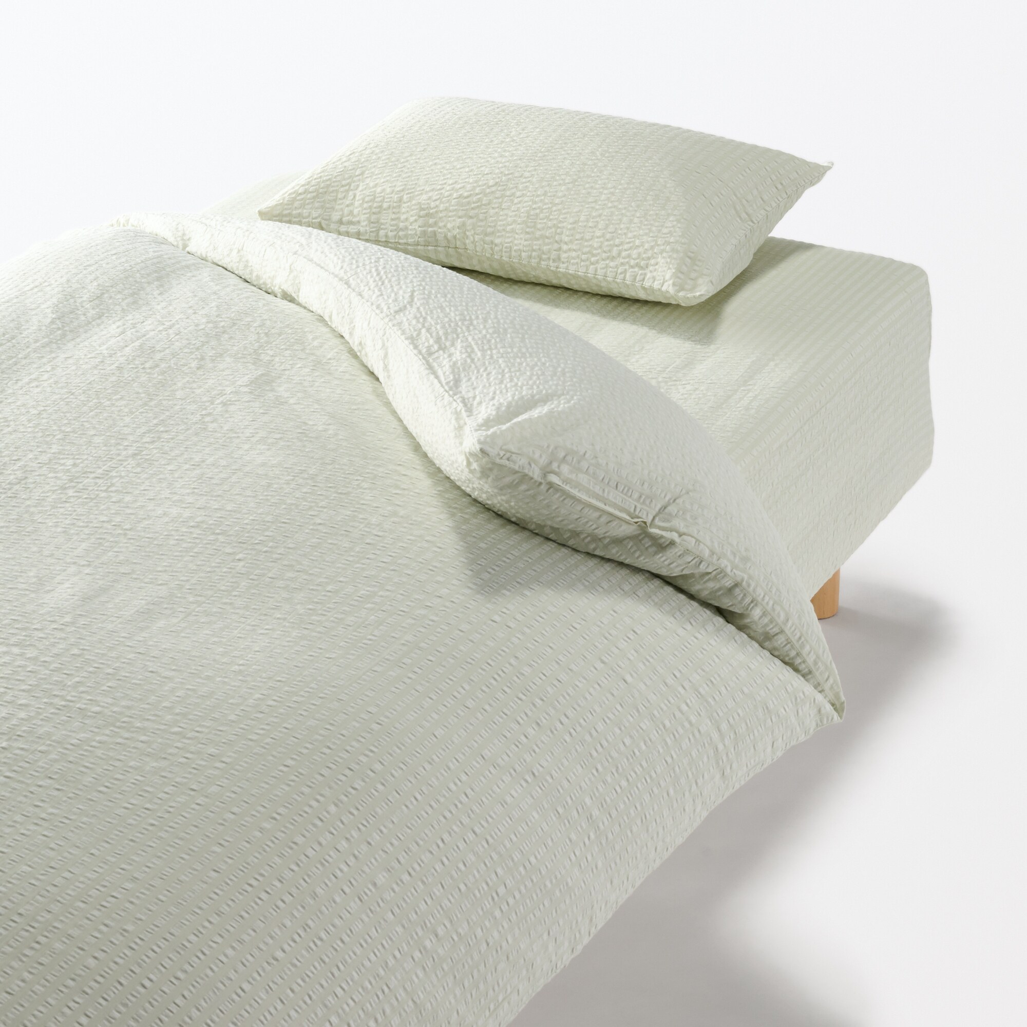 綿 サッカー織 ボックスシーツ・S | 無印良品