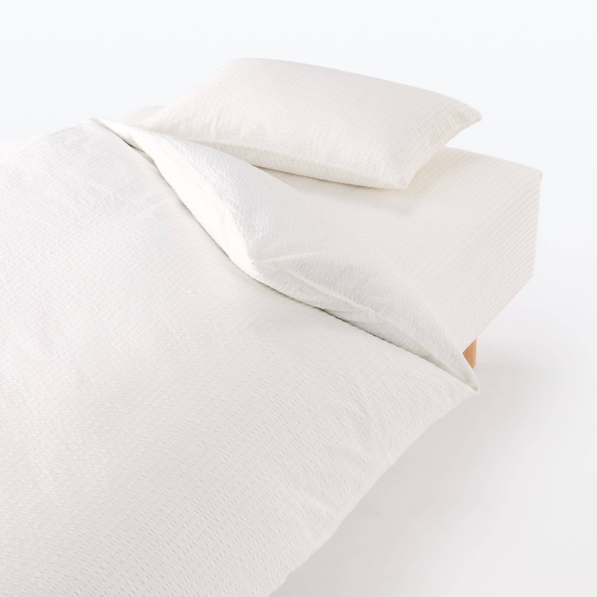 綿　サッカー織　ボックスシーツ・Ｄ