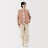 婦人　素材に還るフリースカーディガン