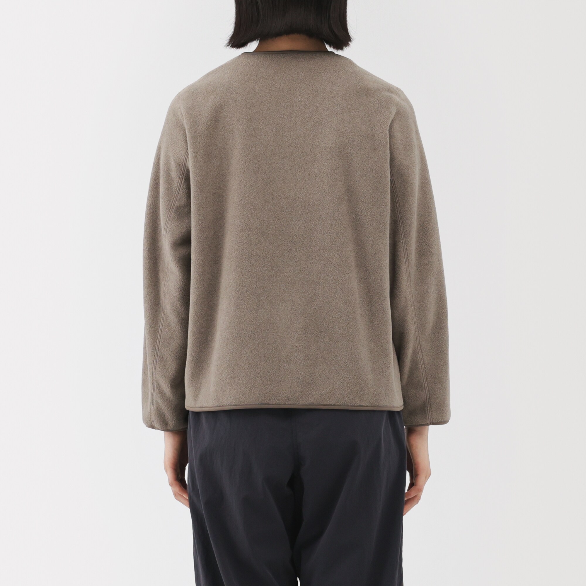 婦人　素材に還るフリースカーディガン