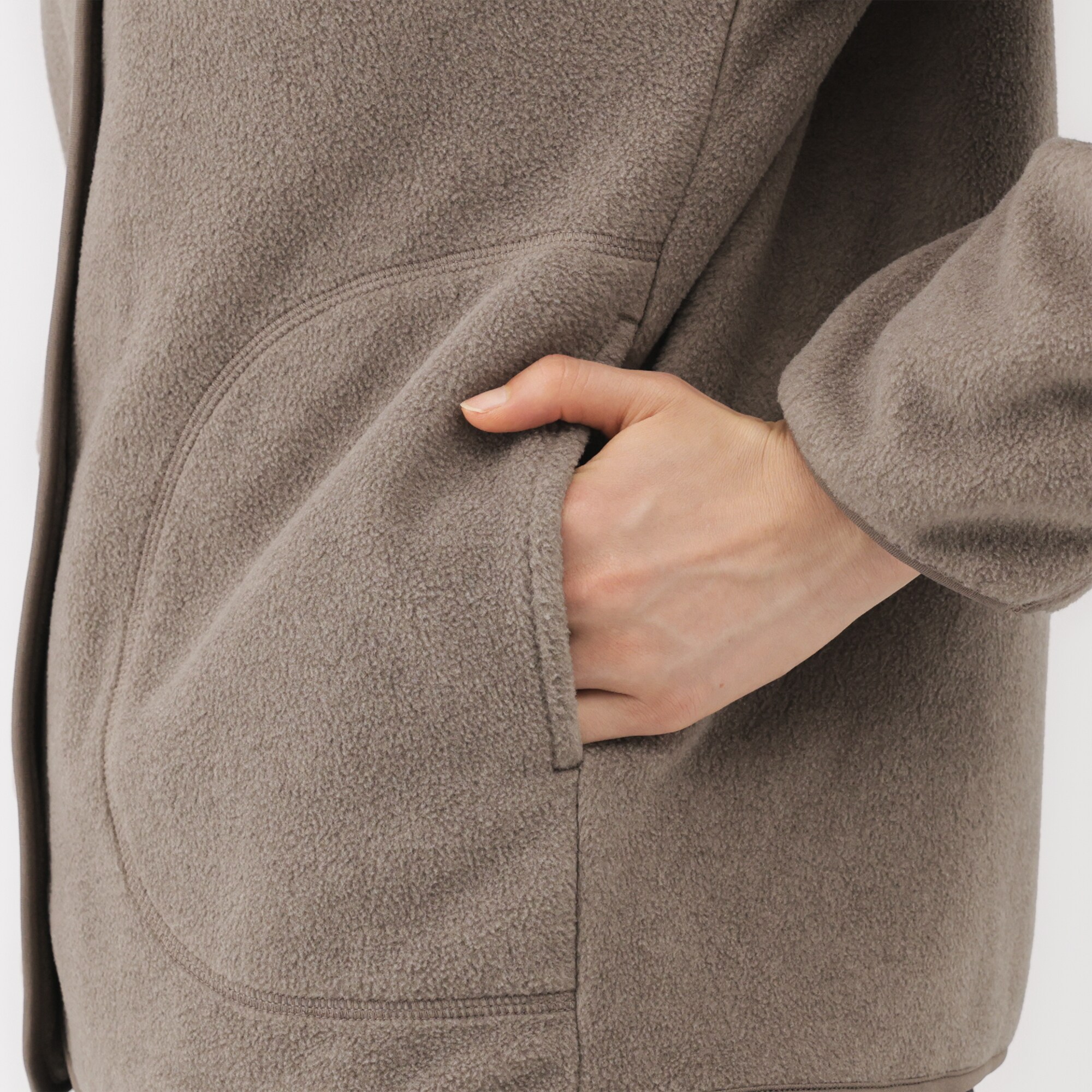 婦人　素材に還るフリースカーディガン