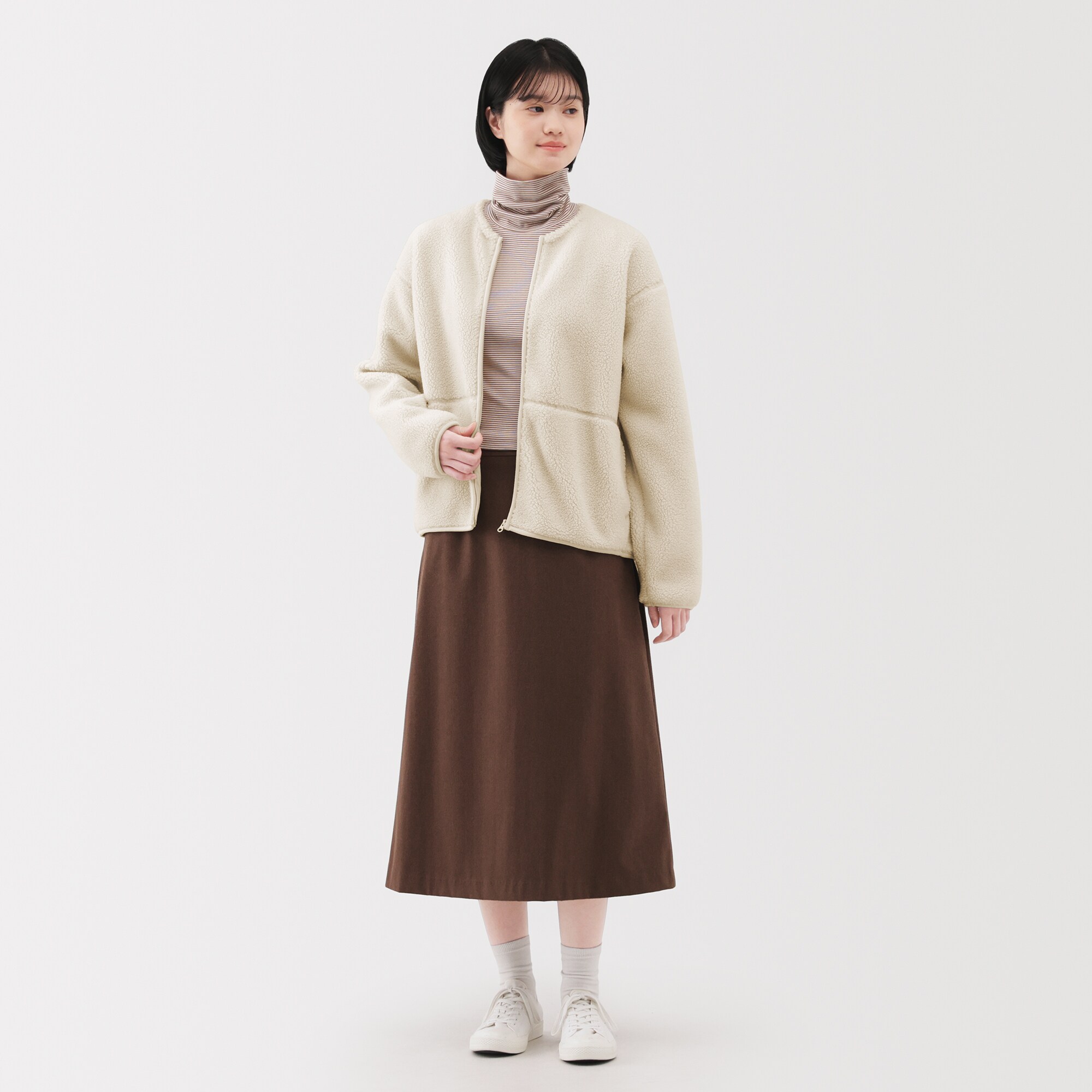 婦人　ボアフリースジャケット