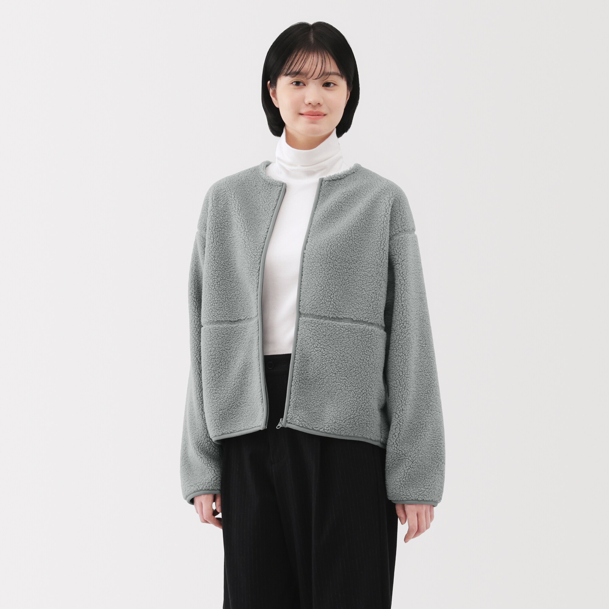 婦人　ボアフリースジャケット