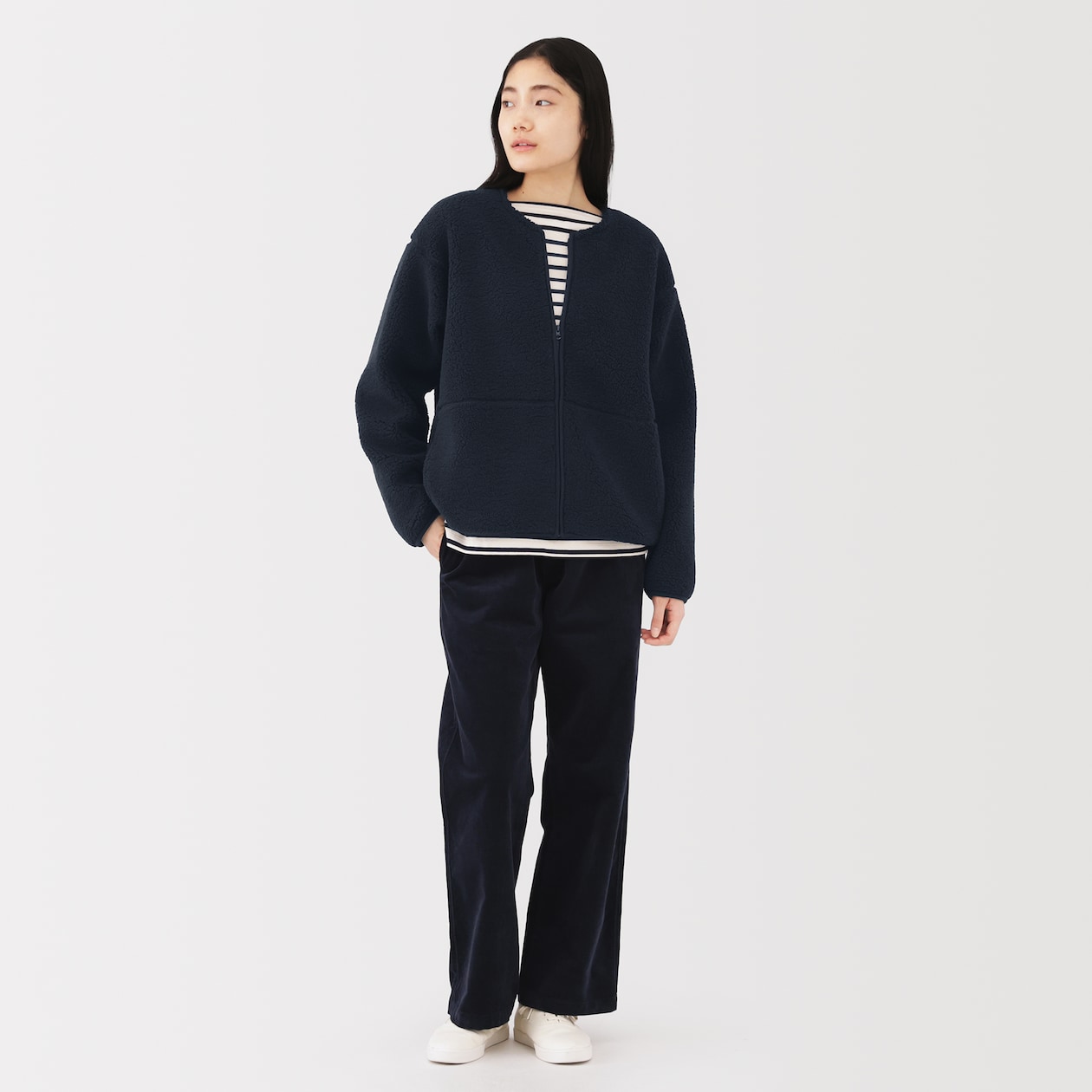 婦人　ボアフリースジャケット