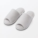 洗える綿パイルスリッパ・前あき