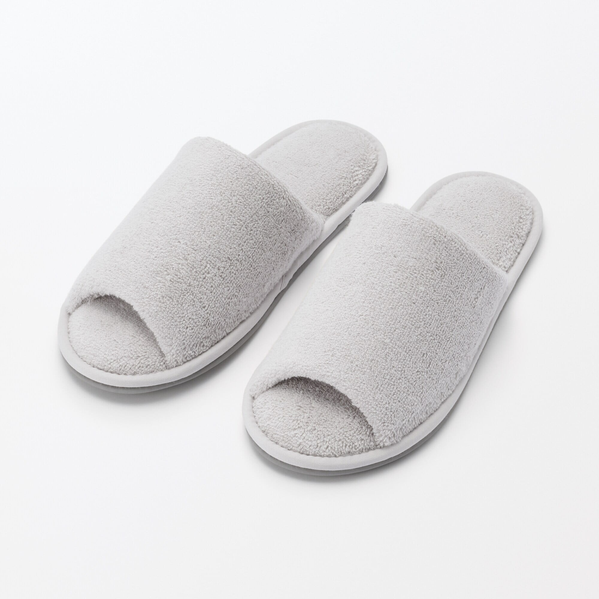 洗える綿パイルスリッパ・前あき