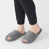 洗える綿パイルスリッパ・前あき