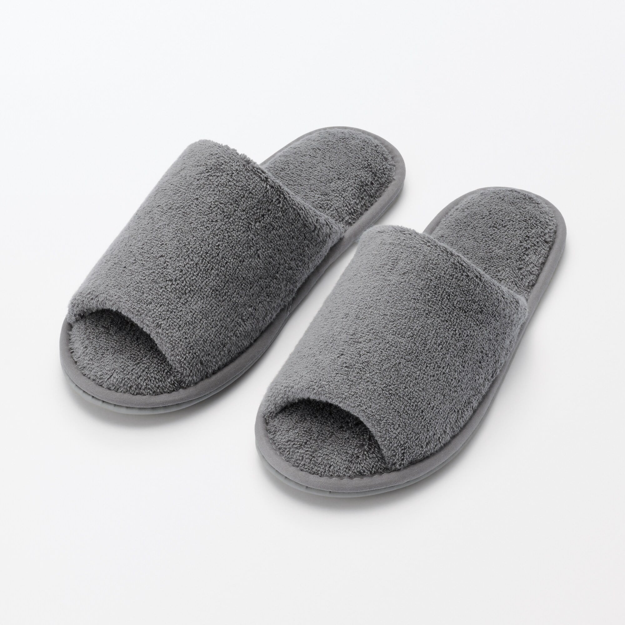 洗える綿パイルスリッパ・前あき