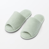 洗える綿パイルスリッパ・前あき