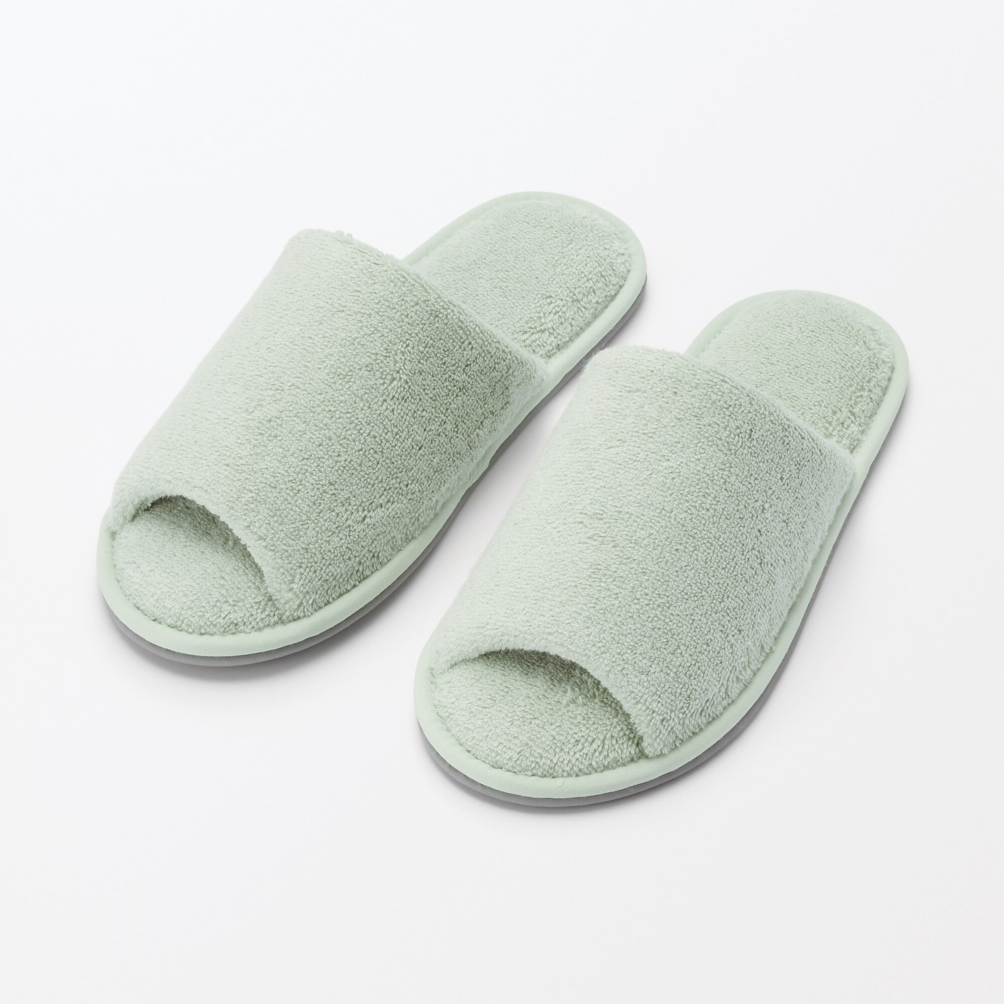 洗える綿パイルスリッパ・前あき