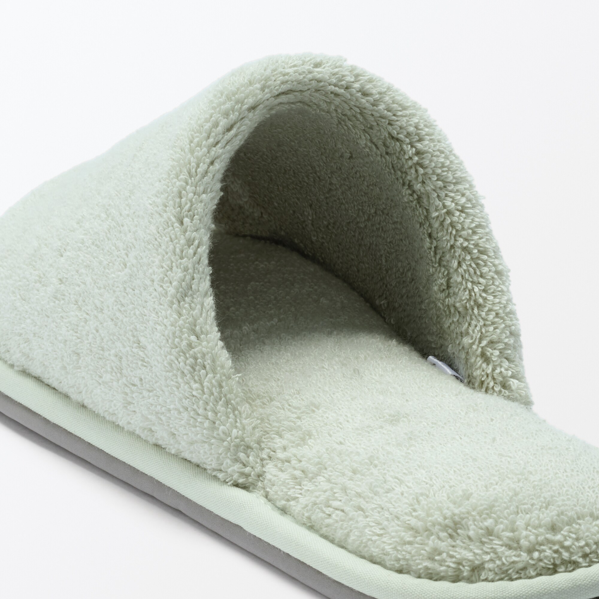 洗える綿パイルスリッパ・前あき