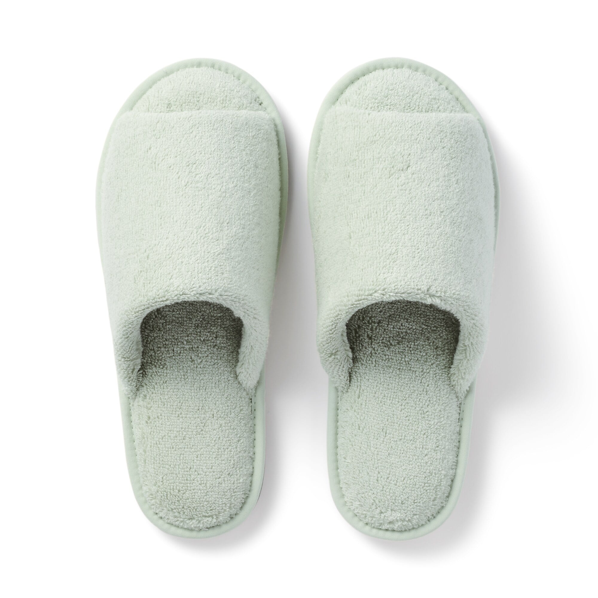 洗える綿パイルスリッパ・前あき
