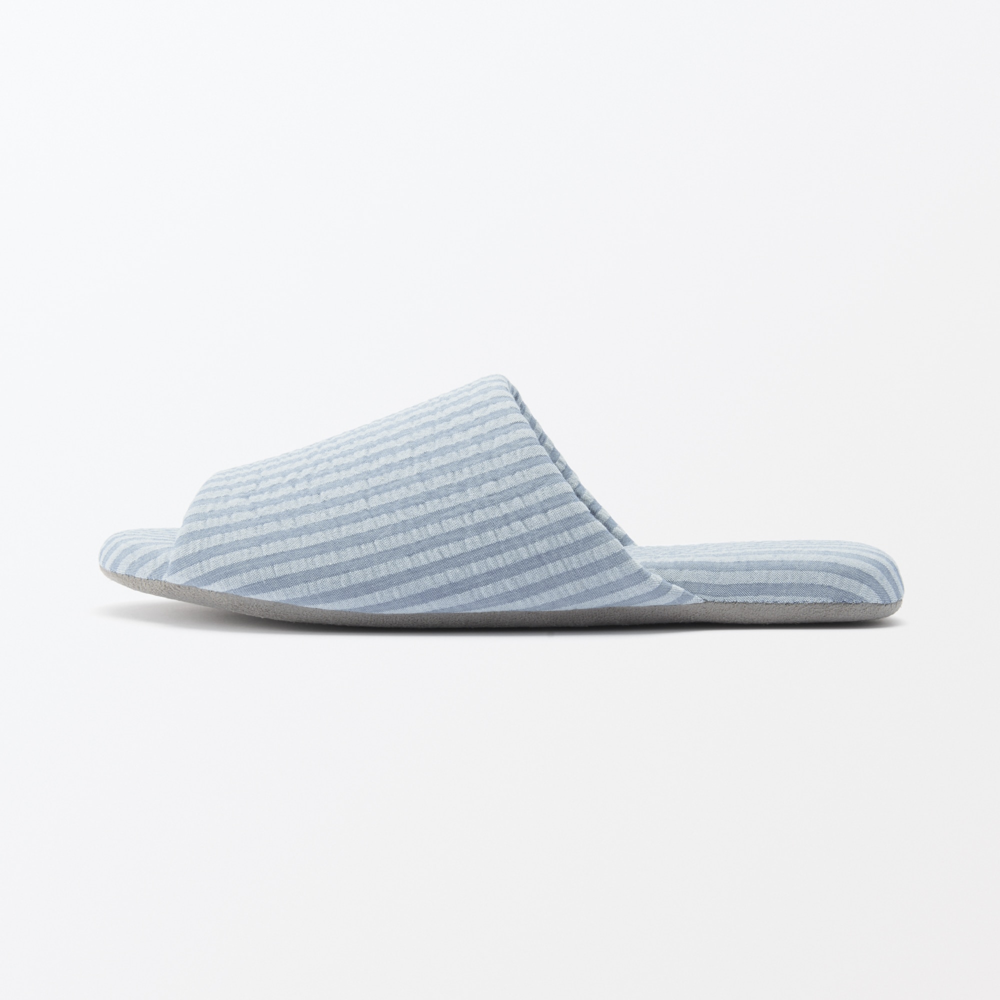 綿サッカー織　履き心地やわらか足なりスリッパ