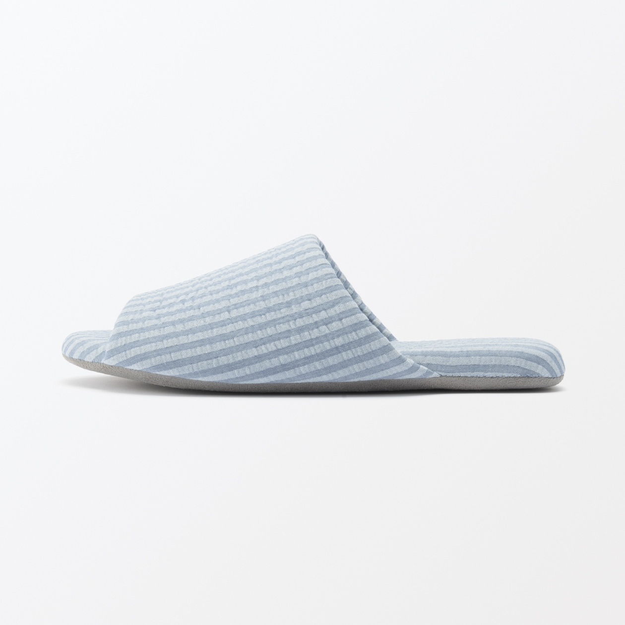 綿サッカー織　履き心地やわらか足なりスリッパ