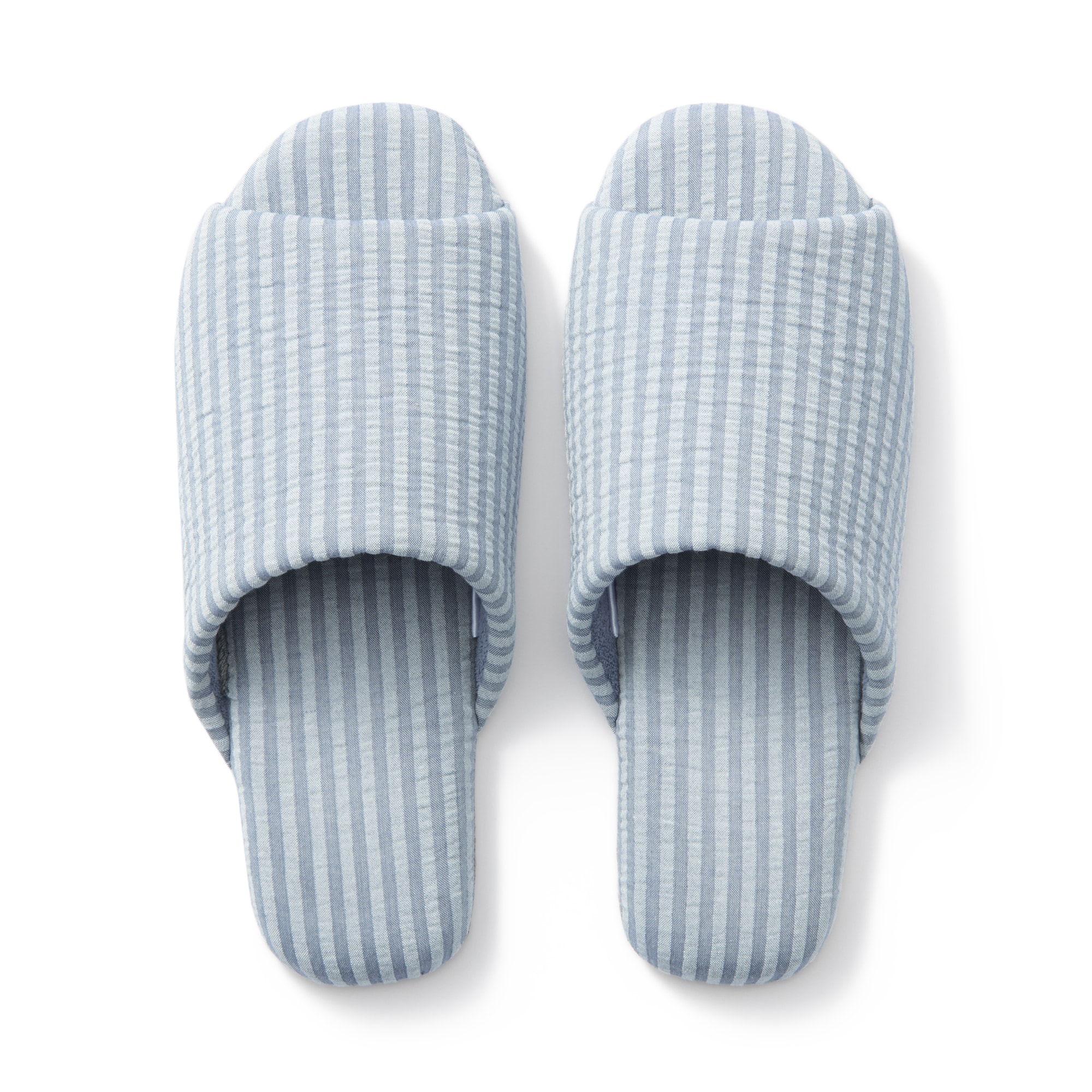 綿サッカー織　履き心地やわらか足なりスリッパ