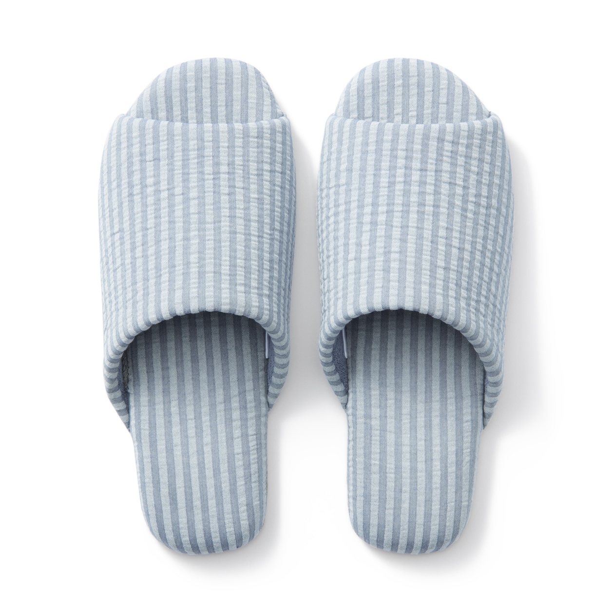 綿サッカー織　履き心地やわらか足なりスリッパ