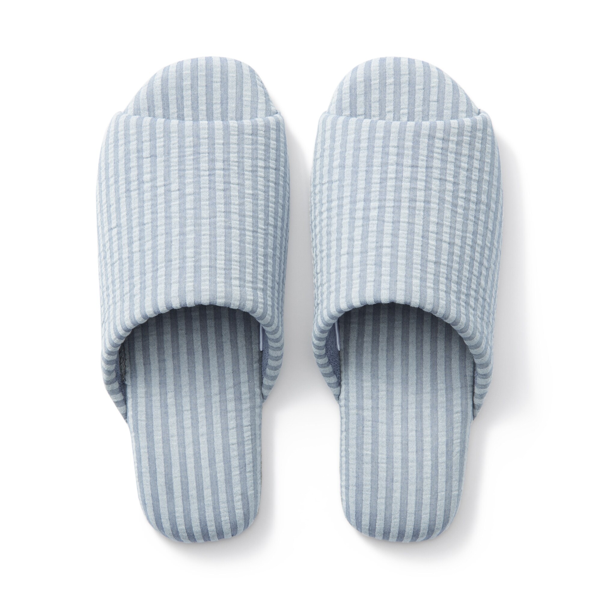 綿サッカー織　履き心地やわらか足なりスリッパ