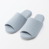 綿サッカー織　履き心地やわらか足なりスリッパ