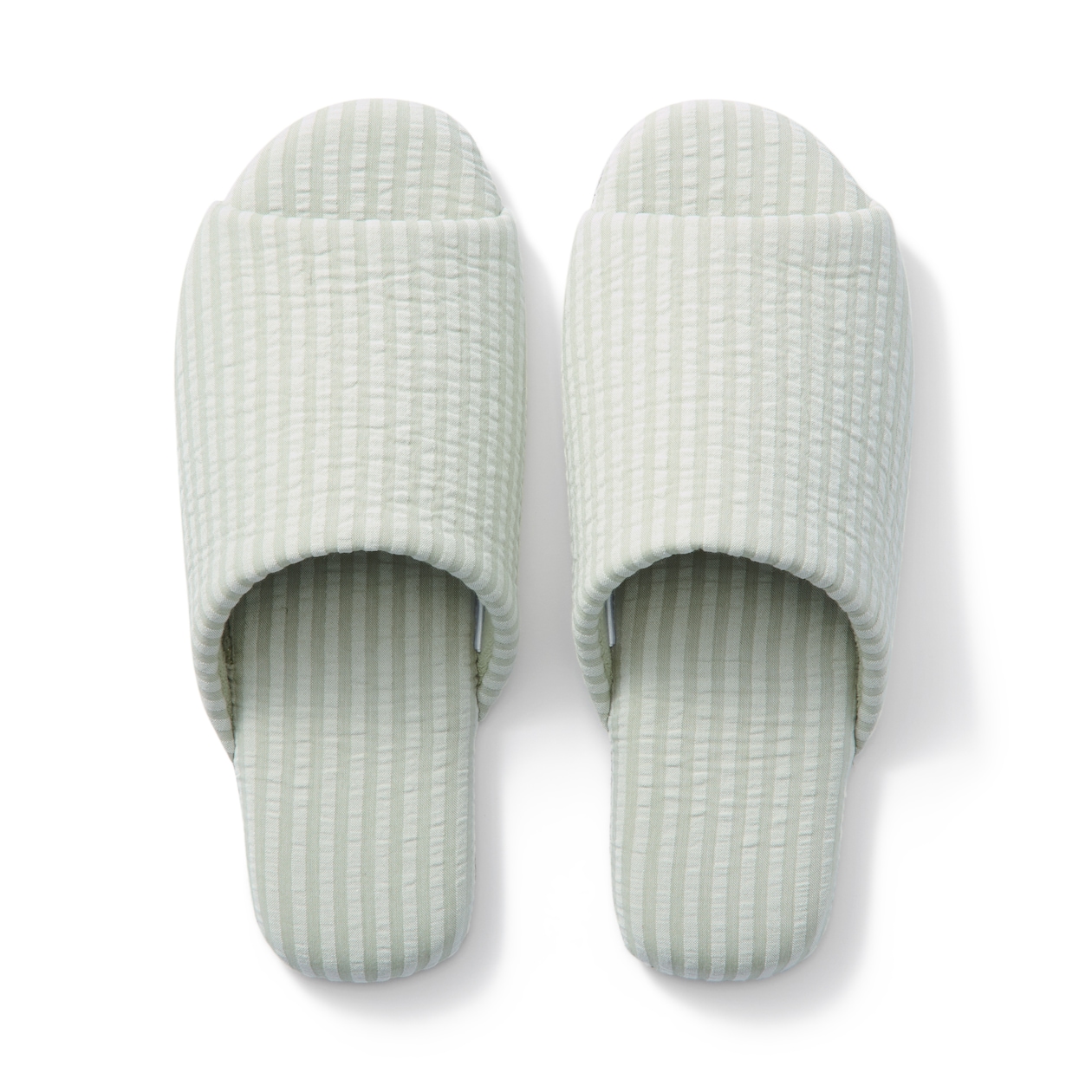 綿サッカー織　履き心地やわらか足なりスリッパ