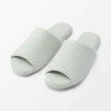 綿サッカー織　履き心地やわらか足なりスリッパ